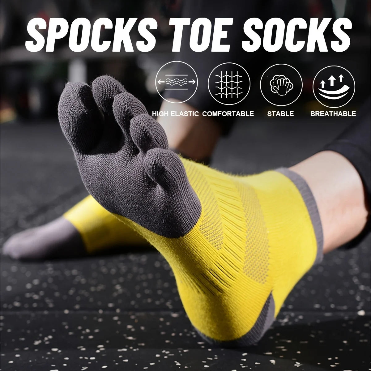 Kurze Fünf-Finger-Sportsocken für Herren, atmungsaktiv, bequem