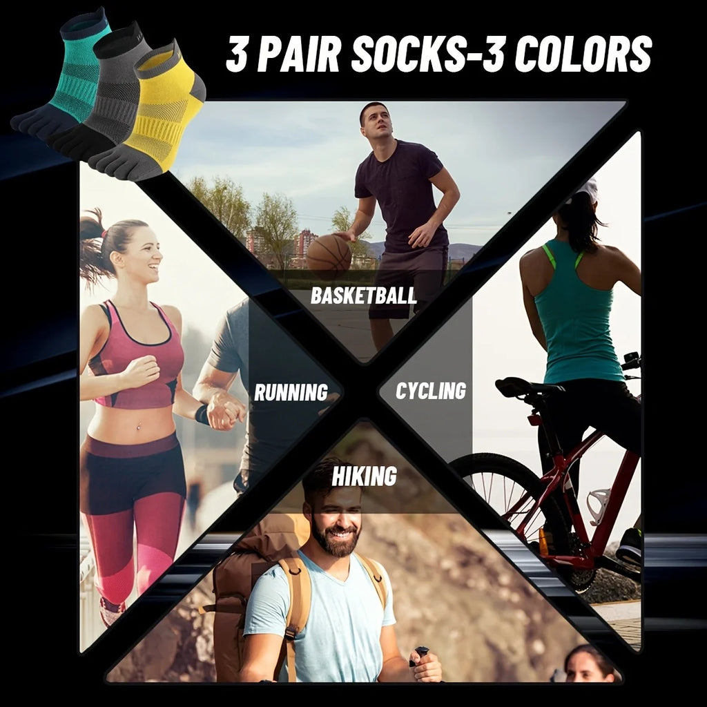 Kurze Fünf-Finger-Sportsocken für Herren, atmungsaktiv, bequem