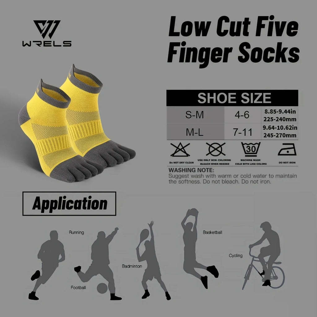 Kurze Fünf-Finger-Sportsocken für Herren, atmungsaktiv, bequem